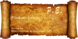Pinkas Ervin névjegykártya